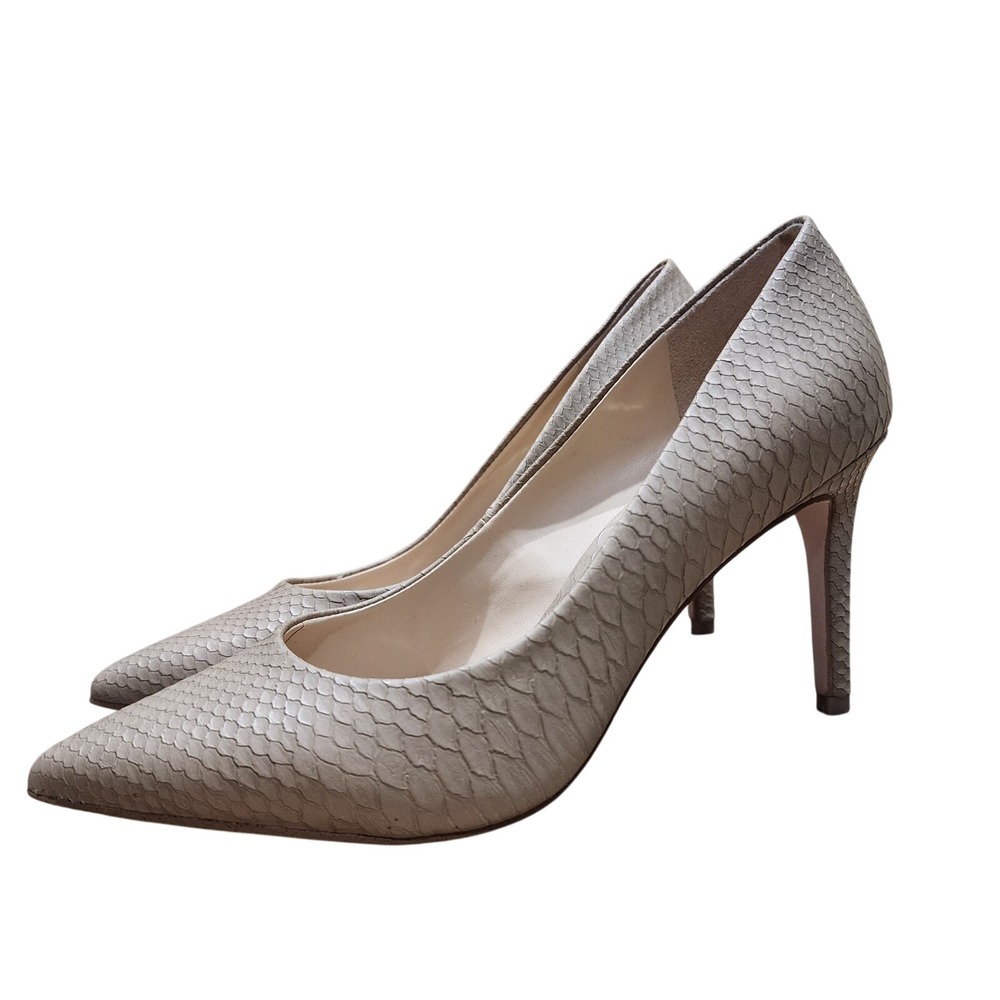 Jessica Simpson Beige Snake Print Pointed Toe Stiletto Pumps Slip-On US 7
